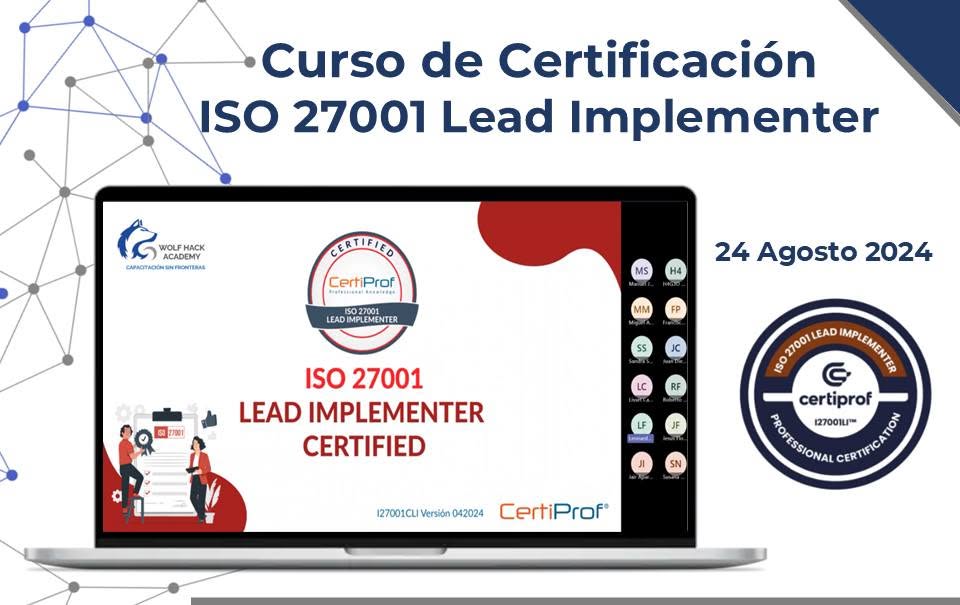 Evidencia visual de ISO 27001 Lead Implementer
